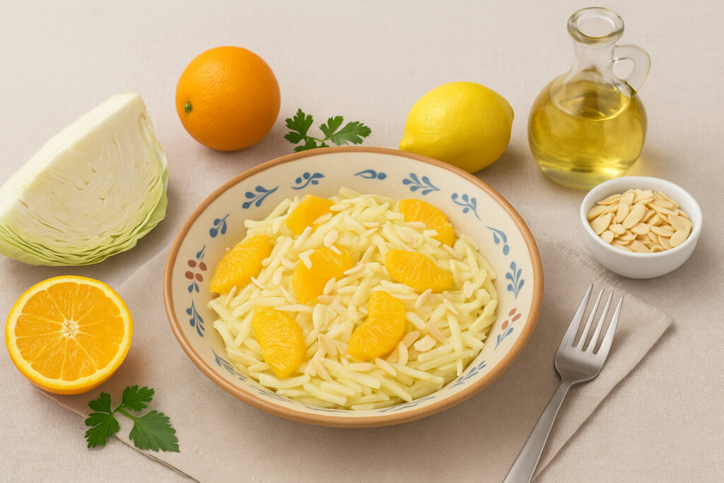 Weißkohlsalat mit Orangen und Mandeln