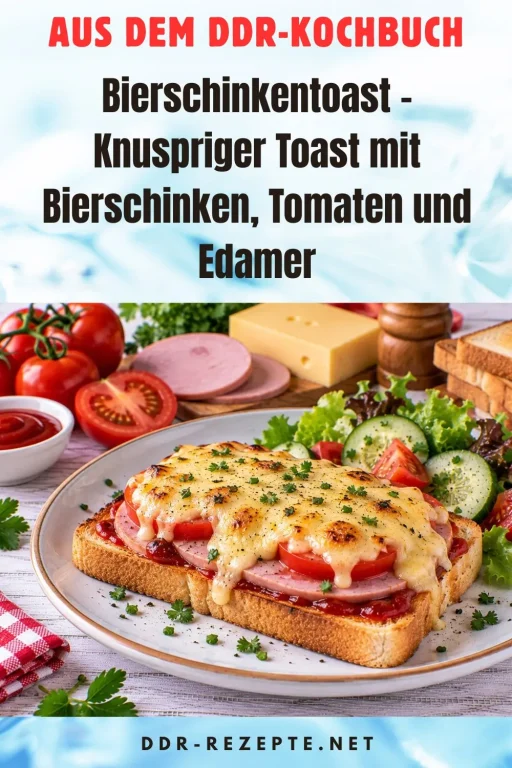 Bierschinkentoast – Knuspriger Toast mit Bierschinken, Tomaten und Edamer