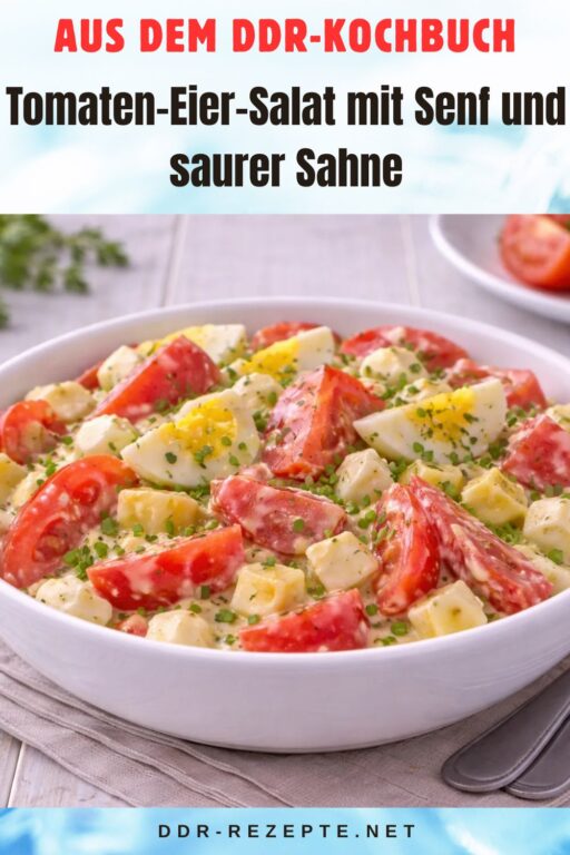 Tomaten-Eier-Salat mit Senf und saurer Sahne