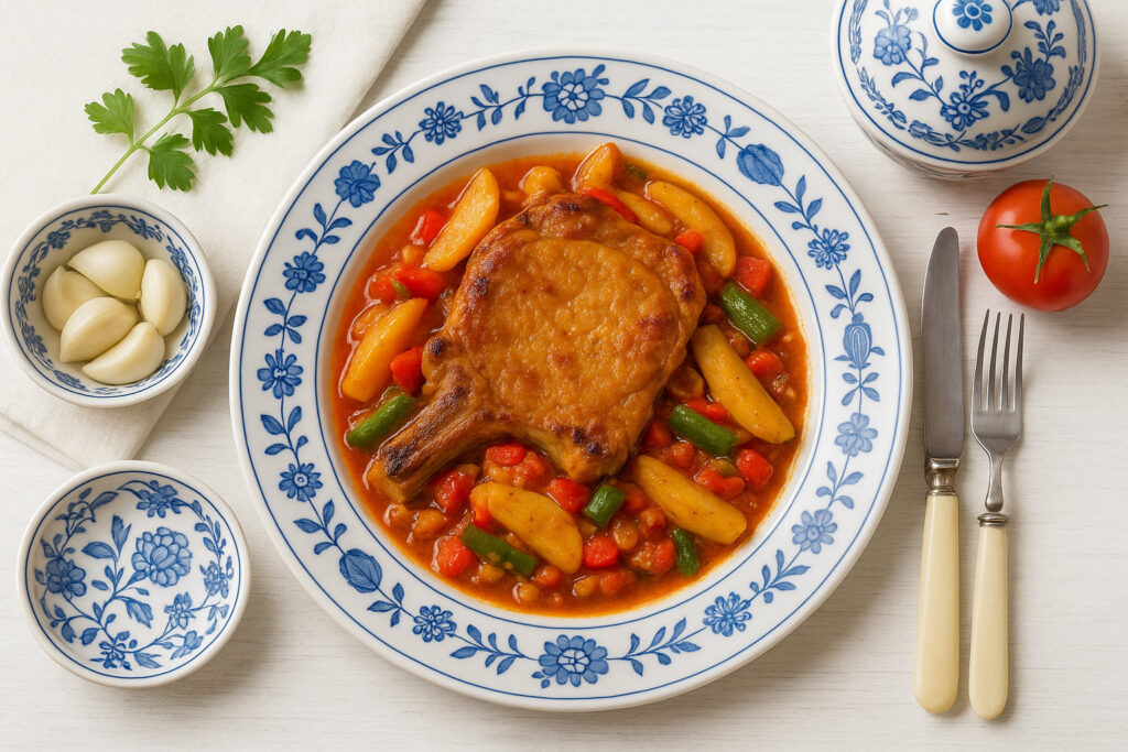 Schweinekotelett in der Bratpfanne