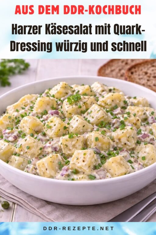 Harzer Käsesalat mit Quark-Dressing würzig und schnell