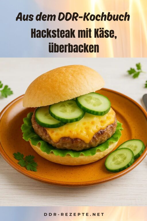 Hacksteak mit Käse, überbacken