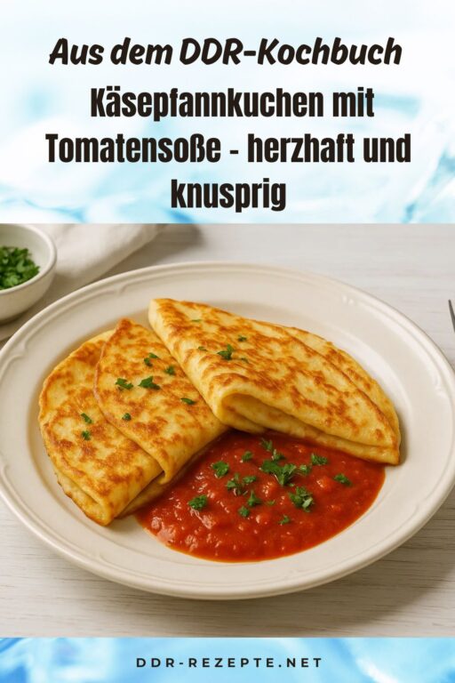 Käsepfannkuchen mit Tomatensoße – herzhaft und knusprig