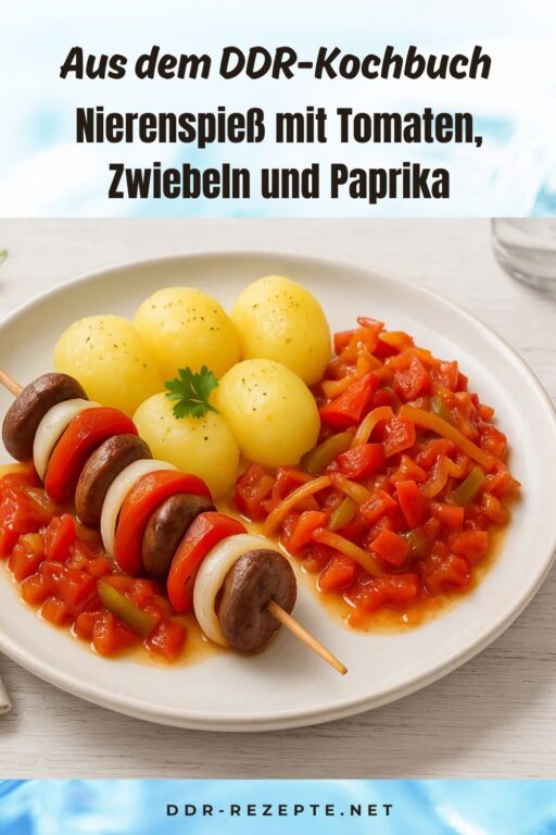 Nierenspieß mit Tomaten, Zwiebeln und Paprika