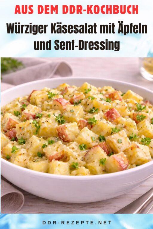 Würziger Käsesalat mit Äpfeln und Senf-Dressing