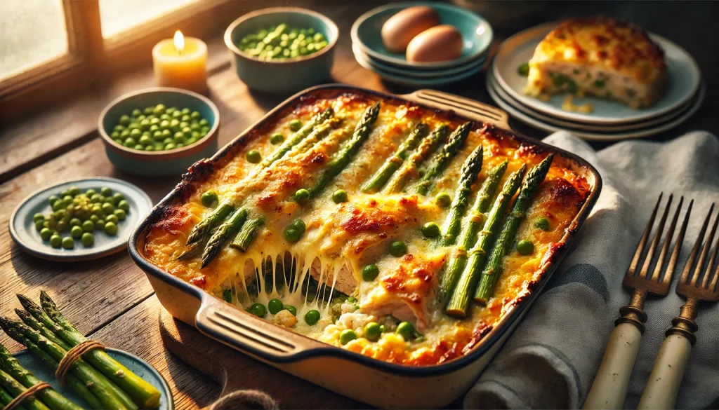 Hühnerfleischauflauf mit Spargel