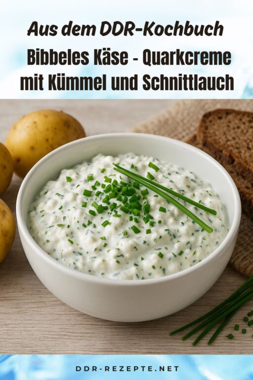 Bibbeles Käse – Quarkcreme mit Kümmel und Schnittlauch
