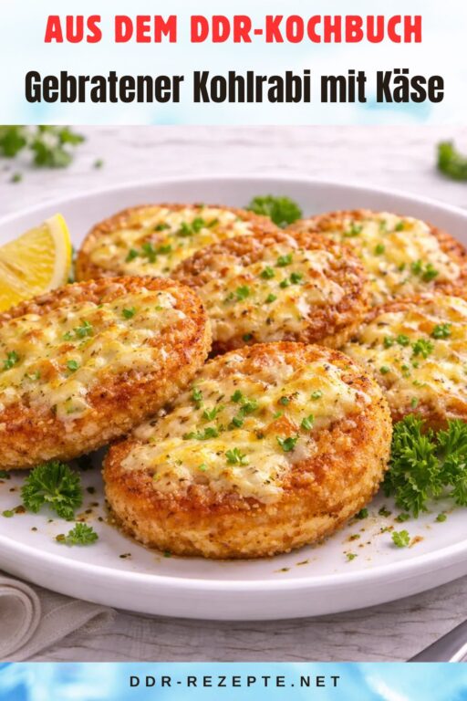 Gebratener Kohlrabi mit Käse