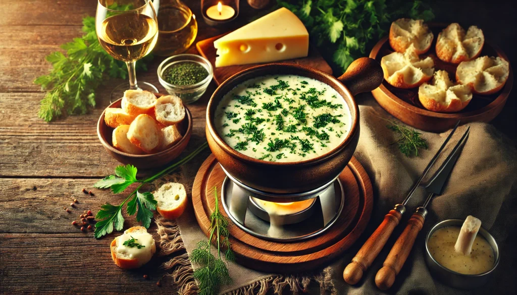 Kräuterfondue – Herzhaftes Käsefondue mit frischen Kräutern