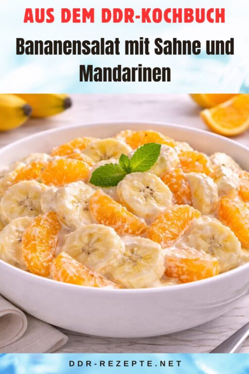 Bananensalat mit Sahne und Mandarinen
