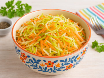 Porree-Sellerie-Möhren-Frischkost-salat