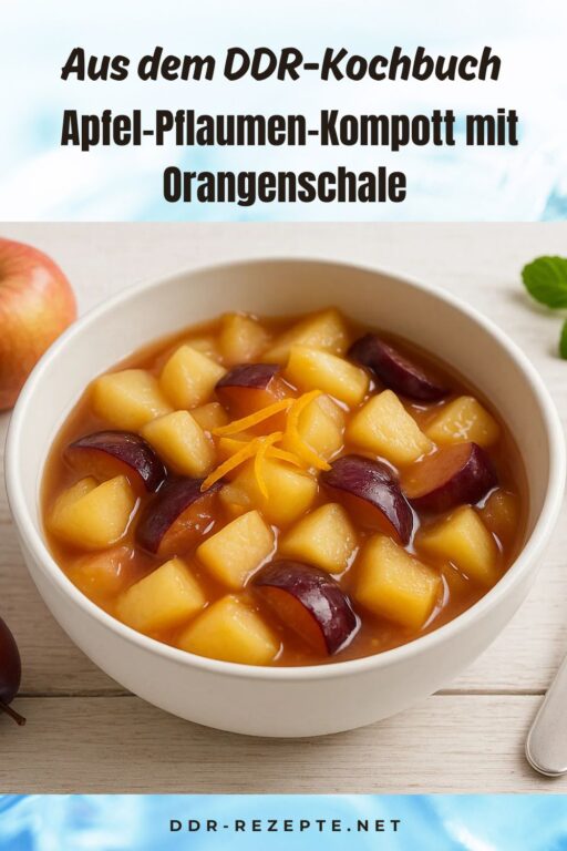 Apfel-Pflaumen-Kompott mit Orangenschale