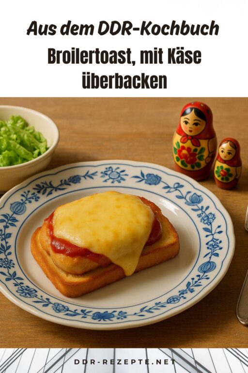 Broilertoast, mit Käse überbacken