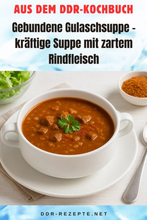 Gebundene Gulaschsuppe – kräftige Suppe mit zartem Rindfleisch