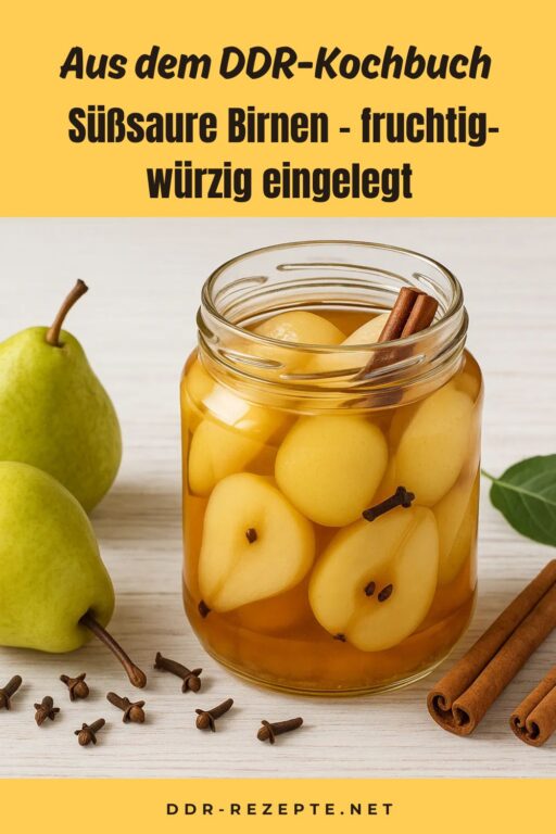  Süßsaure Birnen – fruchtig-würzig eingelegt