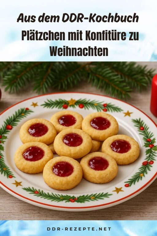 Plätzchen mit Konfitüre zu Weihnachten