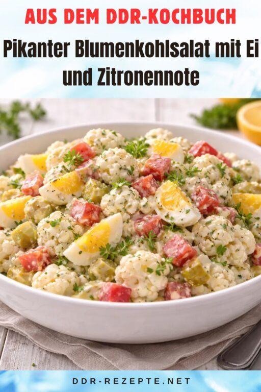 Pikanter Blumenkohlsalat mit Ei und Zitronennote