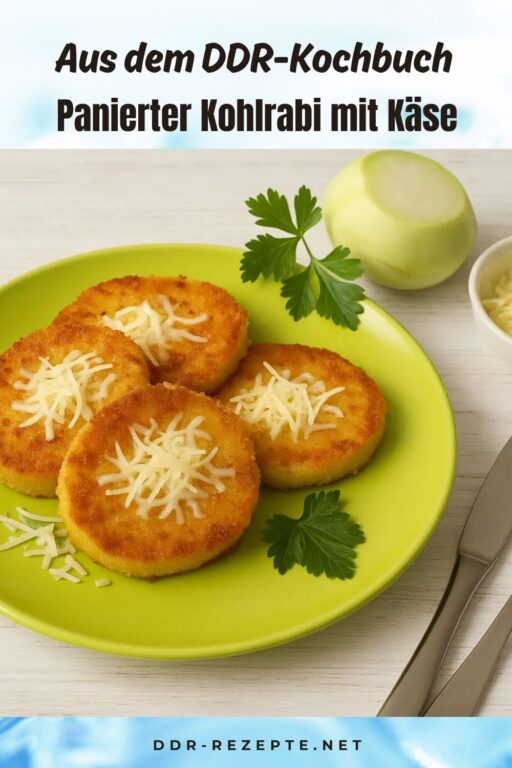 Panierter Kohlrabi mit Käse