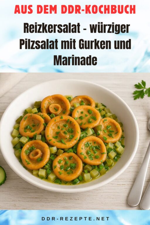 Reizkersalat – würziger Pilzsalat mit Gurken und Marinade
