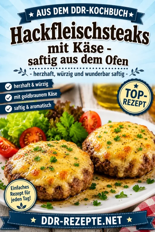 Hackfleischsteaks mit Käse – saftig aus dem Ofen