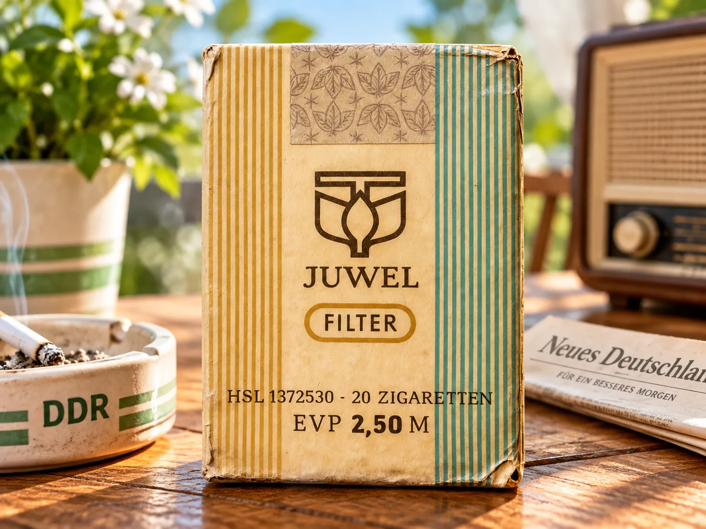Historische Juwel Filter Zigarettenschachtel aus der DDR mit EVP 2,50 Mark