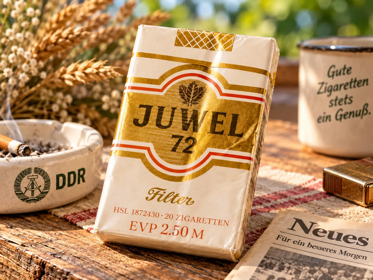 Historische Juwel 72 Filter Zigarettenschachtel aus der DDR mit EVP 2,50 Mark