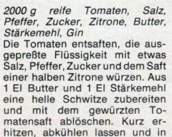 Kalte Tomatensuppe mit Gin
